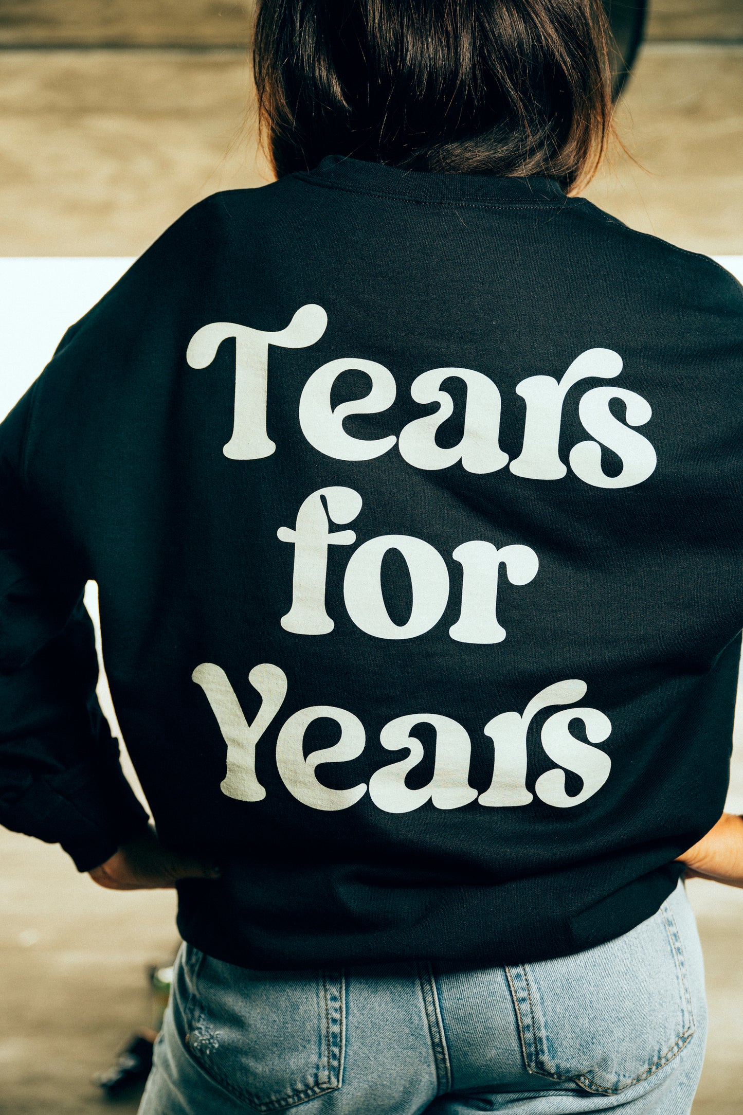 Black "Tears For Years" Crewneck